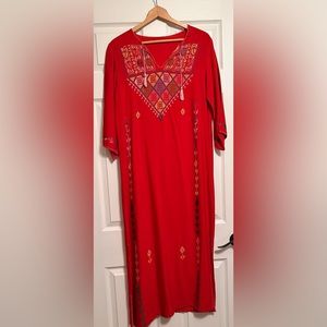 VINTAGE circa 1960 Womens hand made embroidered dress.